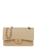 Chanel Beige Lambskin Medium Double Flap GHW