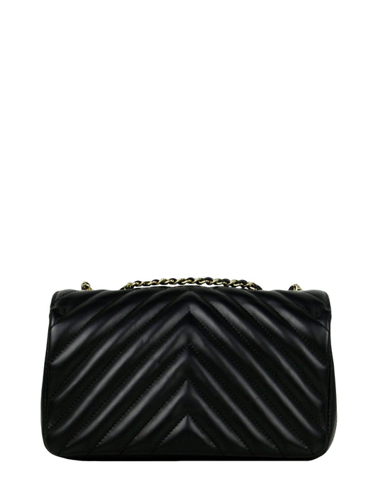 Chanel Black Lambskin Chevron Mini Statement Flap Bag