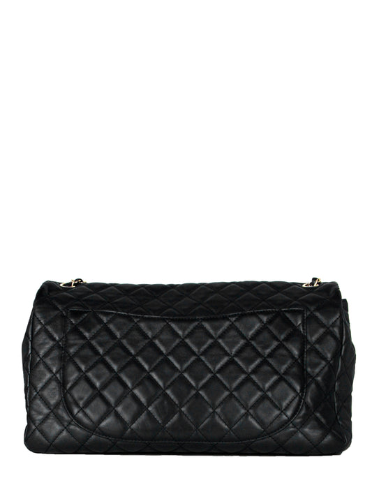 Chanel Black Leather Quilted XXL Airlines Flap Bag