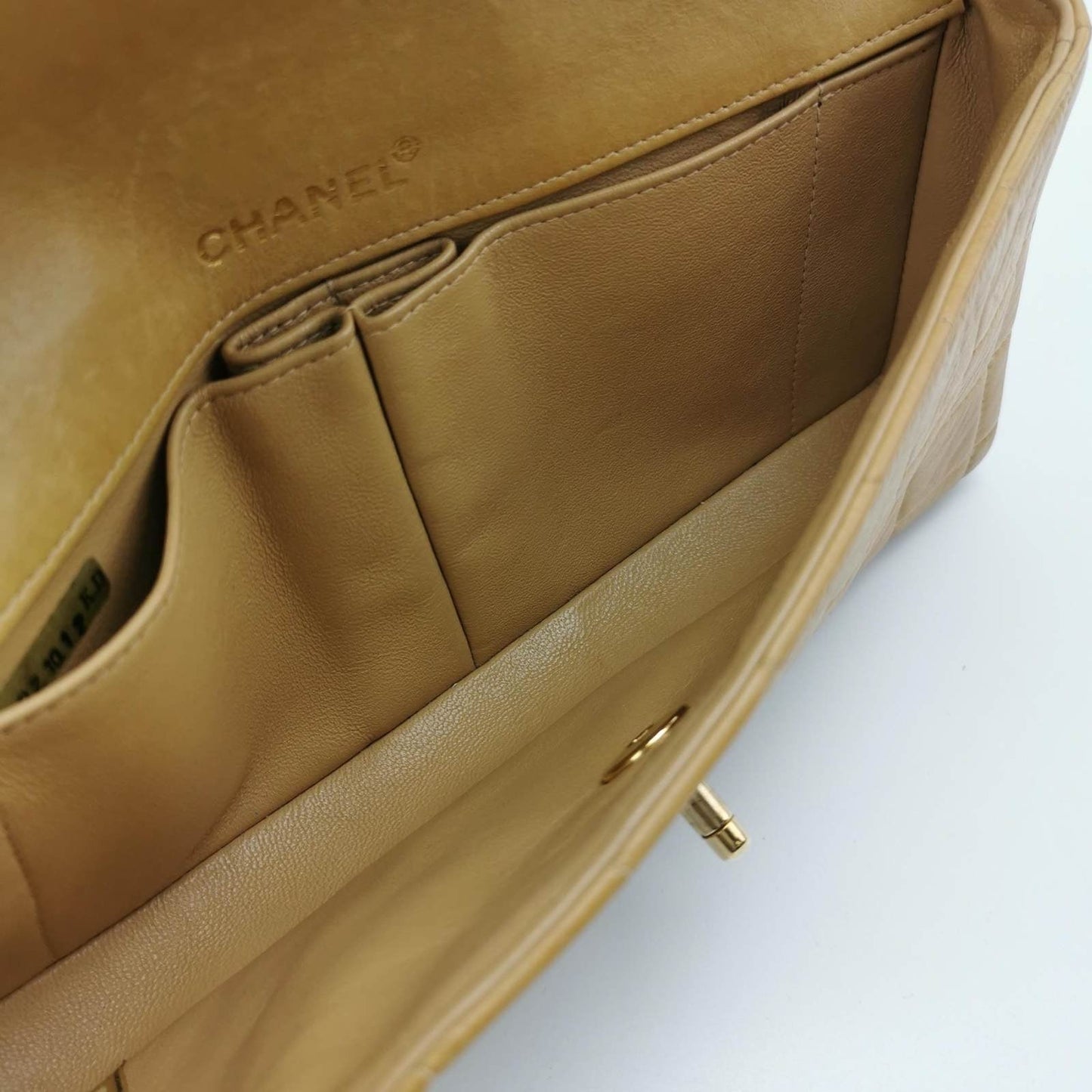 Chanel East West Chocolate Bar Beige Leather