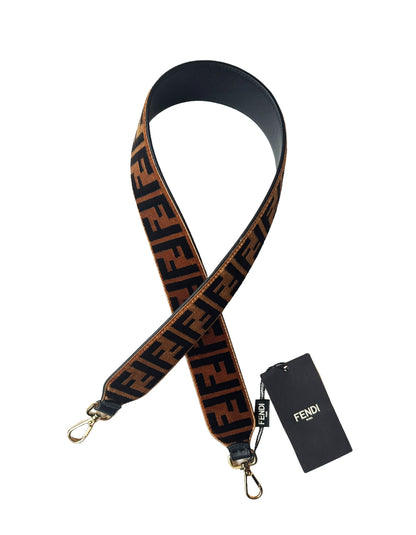 Fendi Brown Zucca Monogram Textured Velvet Strap You