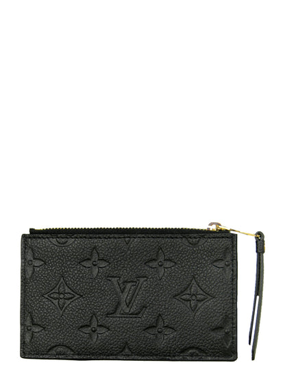 Louis Vuitton Black Monogram Empreinte Zipped Card Holder NM