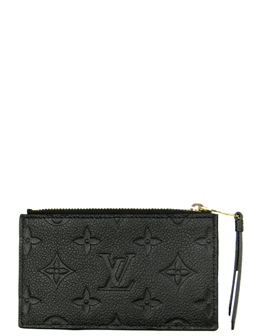 Louis Vuitton Black Monogram Empreinte Zipped Card Holder NM