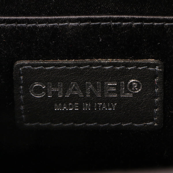CHANEL Around 2000 Made Silk Satin Rhinestone Camellia Cc Mark Mini Top Handle Bag Black