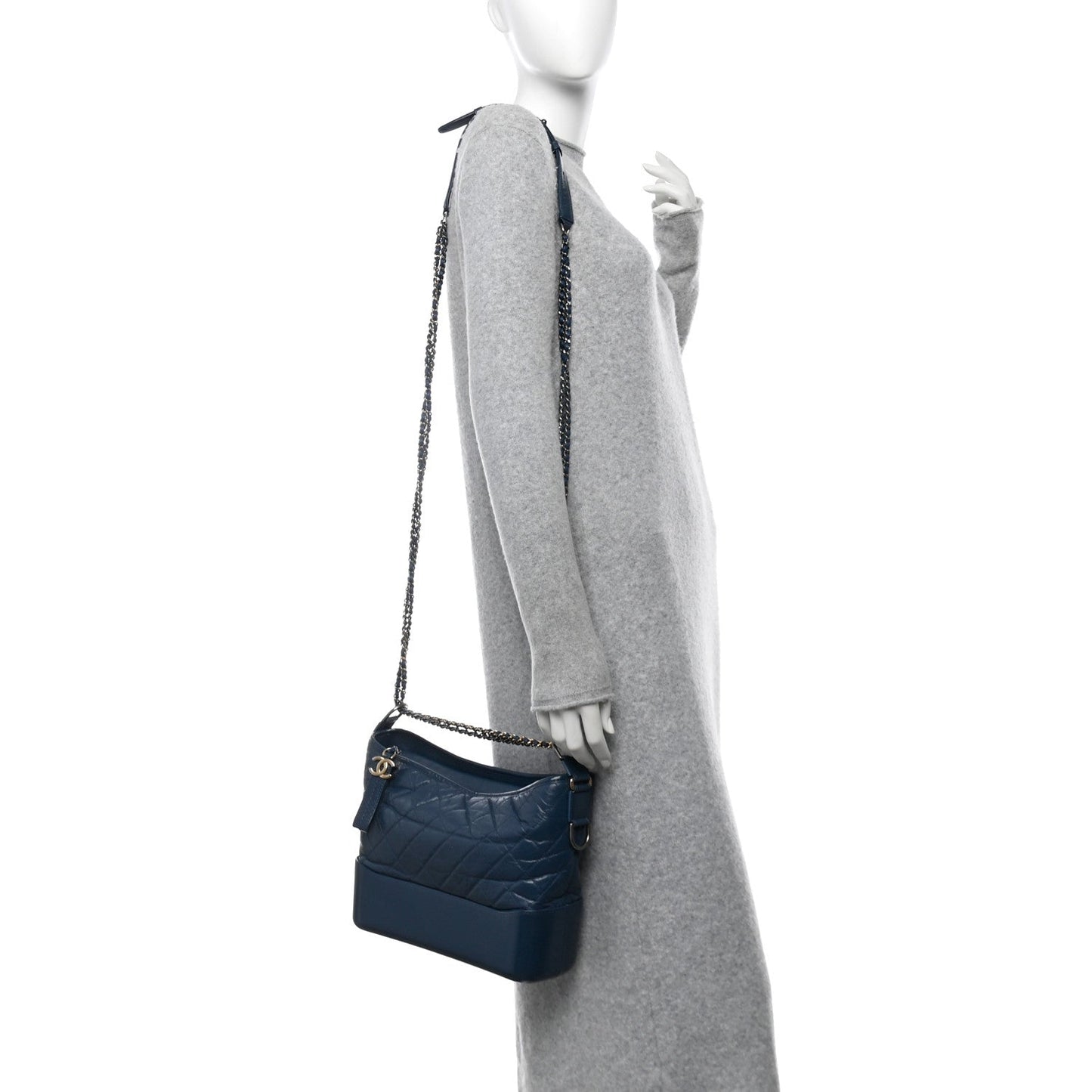 Amelia Aged Calfskin Quilted Medium Gabrielle Hobo Blue