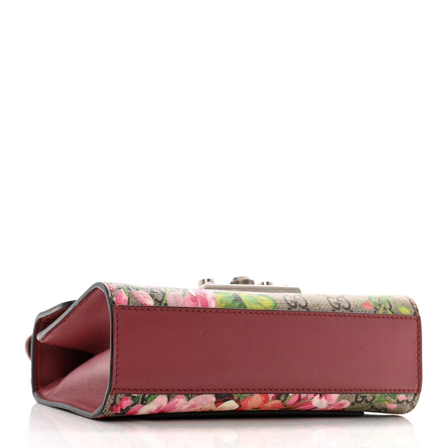 Amelia GG Supreme Monogram Blooms Small PadLock Shoulder Bag Beige Multicolor Dry Rose