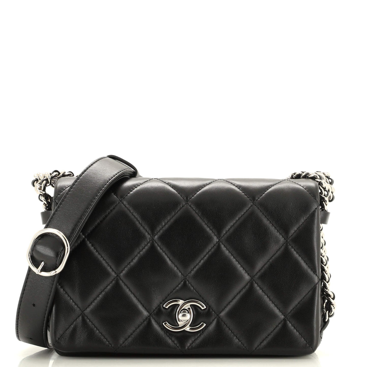 CHANEL Chain Rows Flap Bag Quilted Lambskin Small
