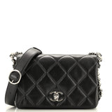 CHANEL Chain Rows Flap Bag Quilted Lambskin Small
