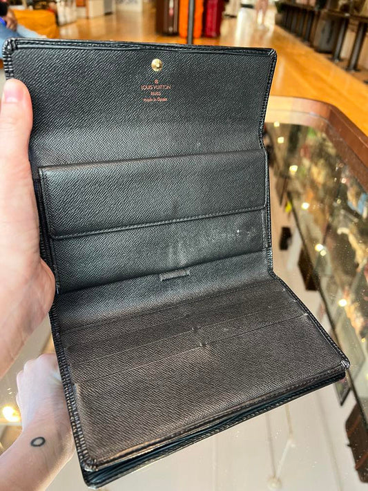 Louis Vuitton Black Epi Long Wallet