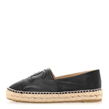 Amelia Lambskin CC Espadrilles 38 Black