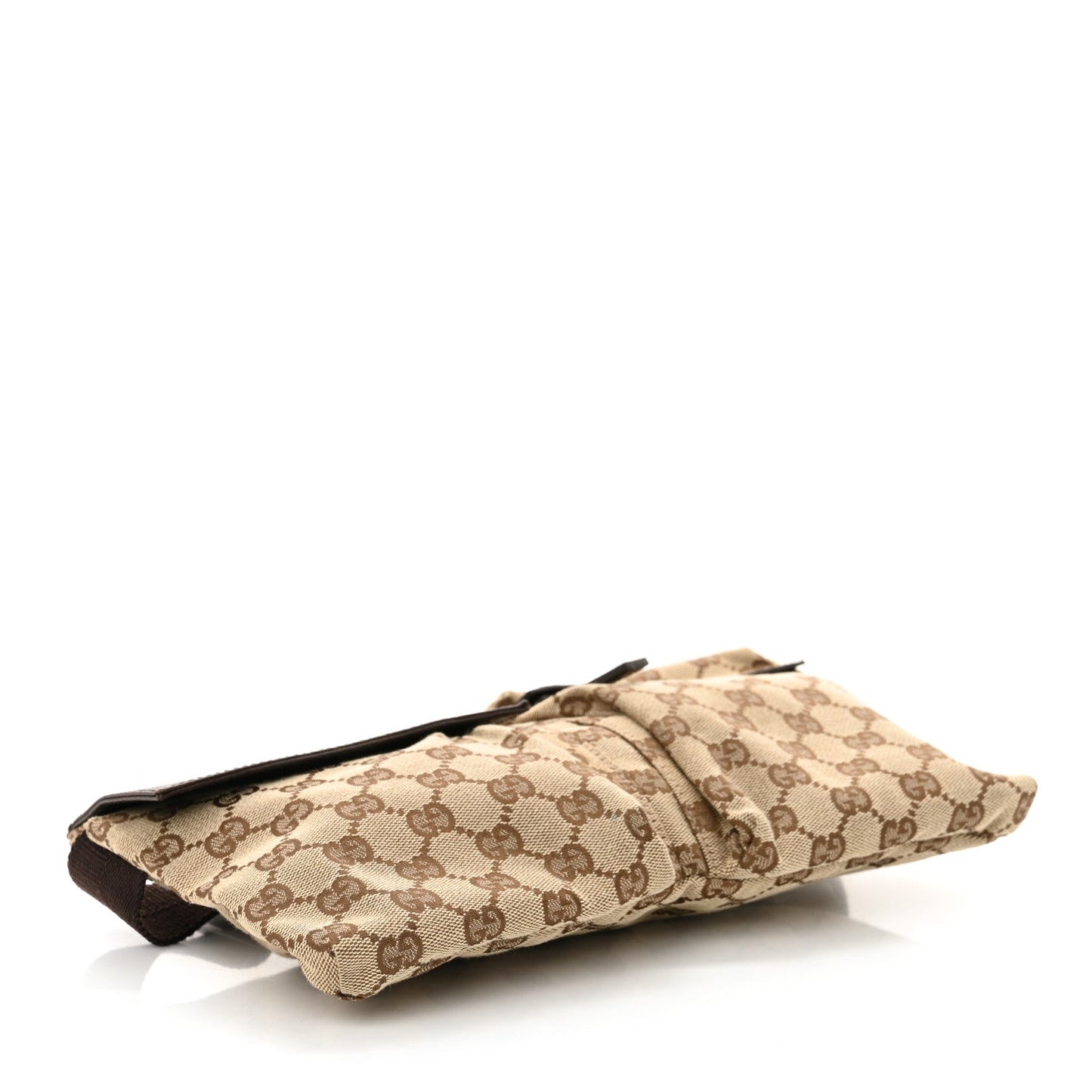Amelia GG Monogram Double Pocket Belt Bag Dark Brown