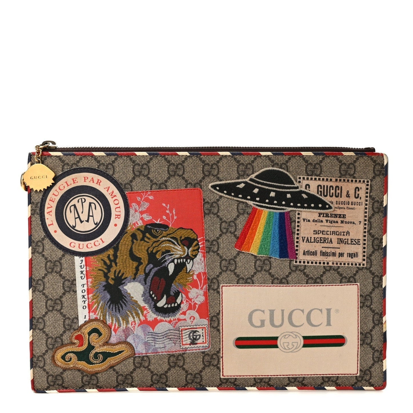 Amelia GG Supreme Monogram Courrier Documents Holder Beige New Acero