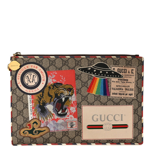 Amelia GG Supreme Monogram Courrier Documents Holder Beige New Acero
