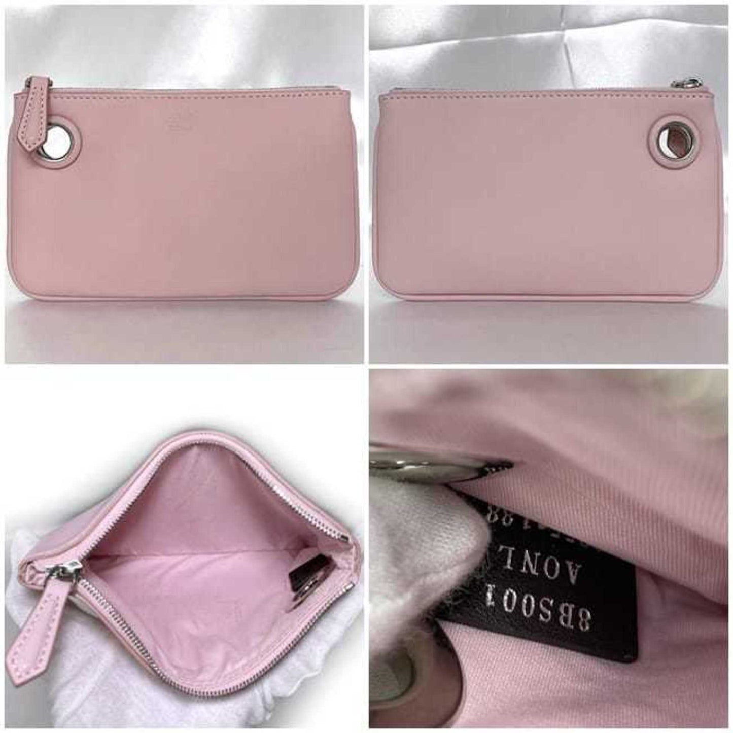 Fendi  pink yellow Leather Clutch Bag (Pre-Owned)