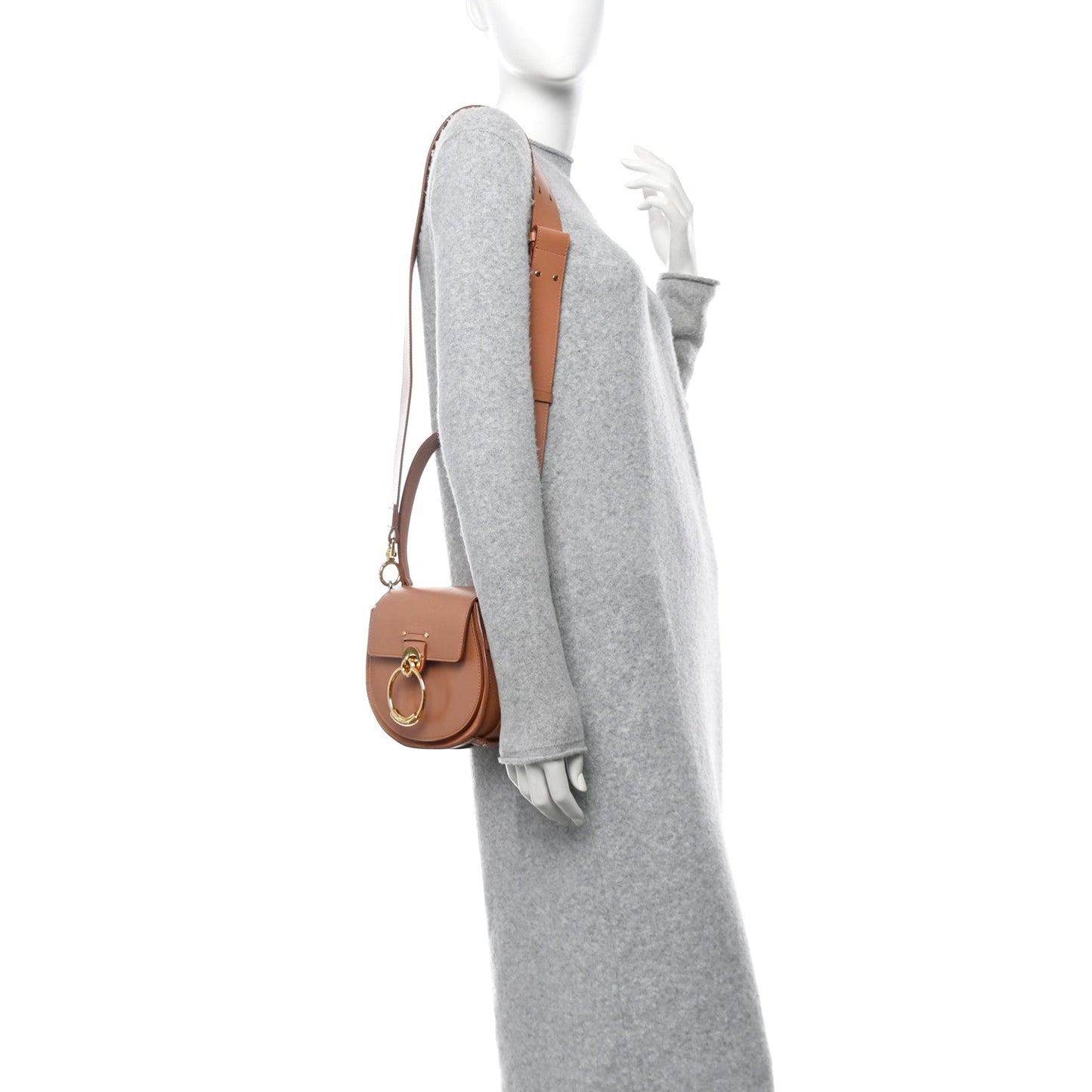 Amelia Calfskin Small Tess Bag Muted Brown