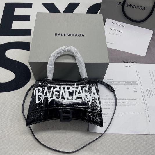 BLN-Ciaga Hourglass Small Handbag In Black, For Women,  Bags 9in/23cm