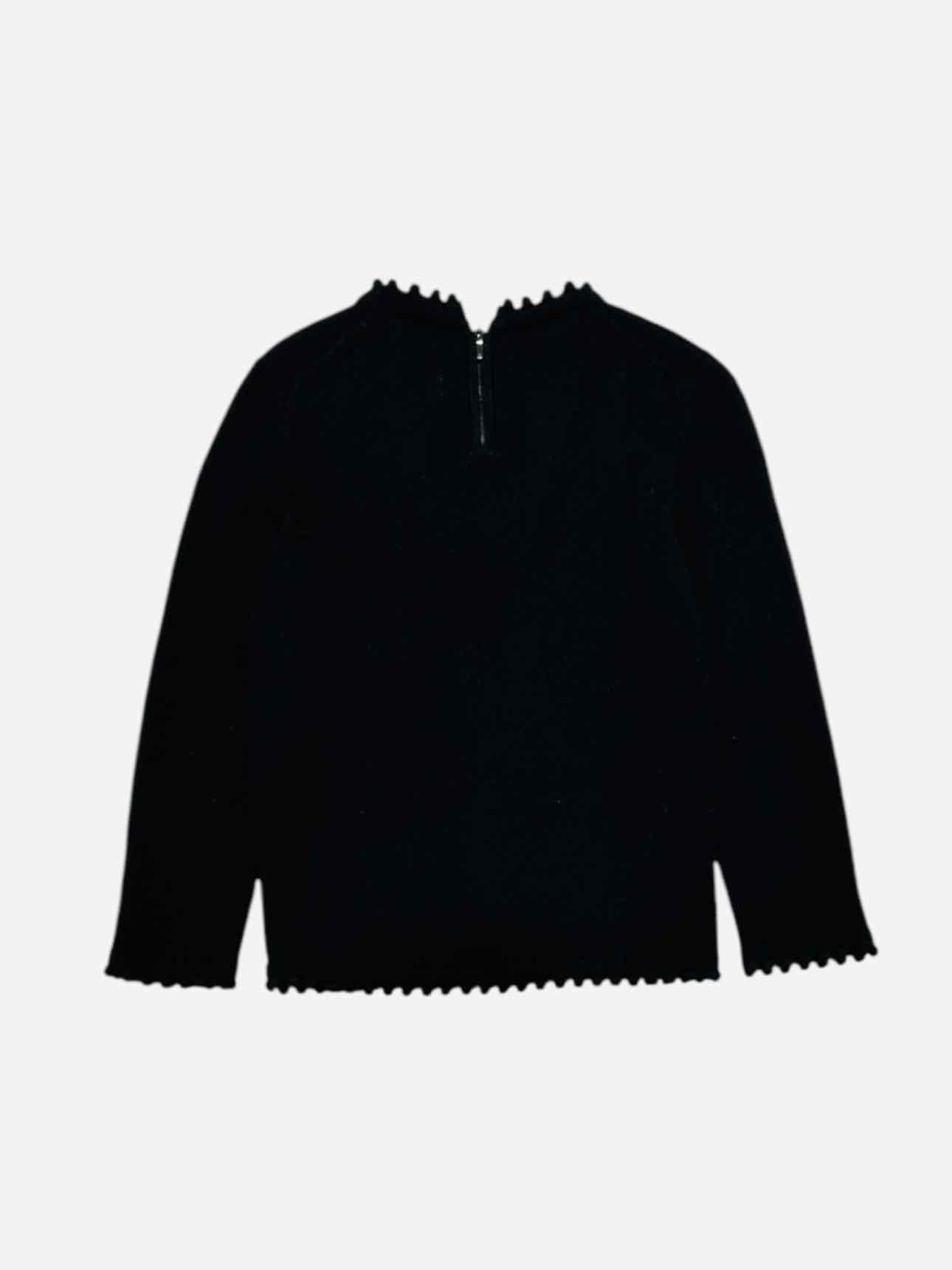 CHANEL Scalloped Black Size US 2 Sweater