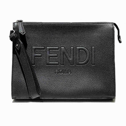 Fendi  Leather Clutch Bag (Pre-Owned)