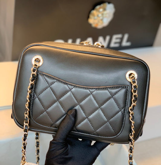 CHL -  Camera Cubic Diamonds Black Bag For Women 12.5cm/4.9in