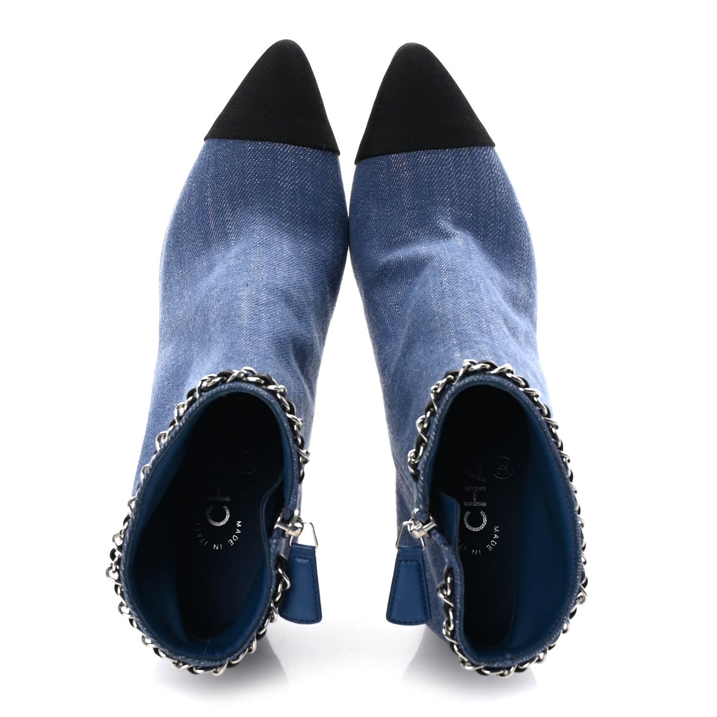 Amelia Denim Grosgrain Cap Toe Short Boots 37 Blue