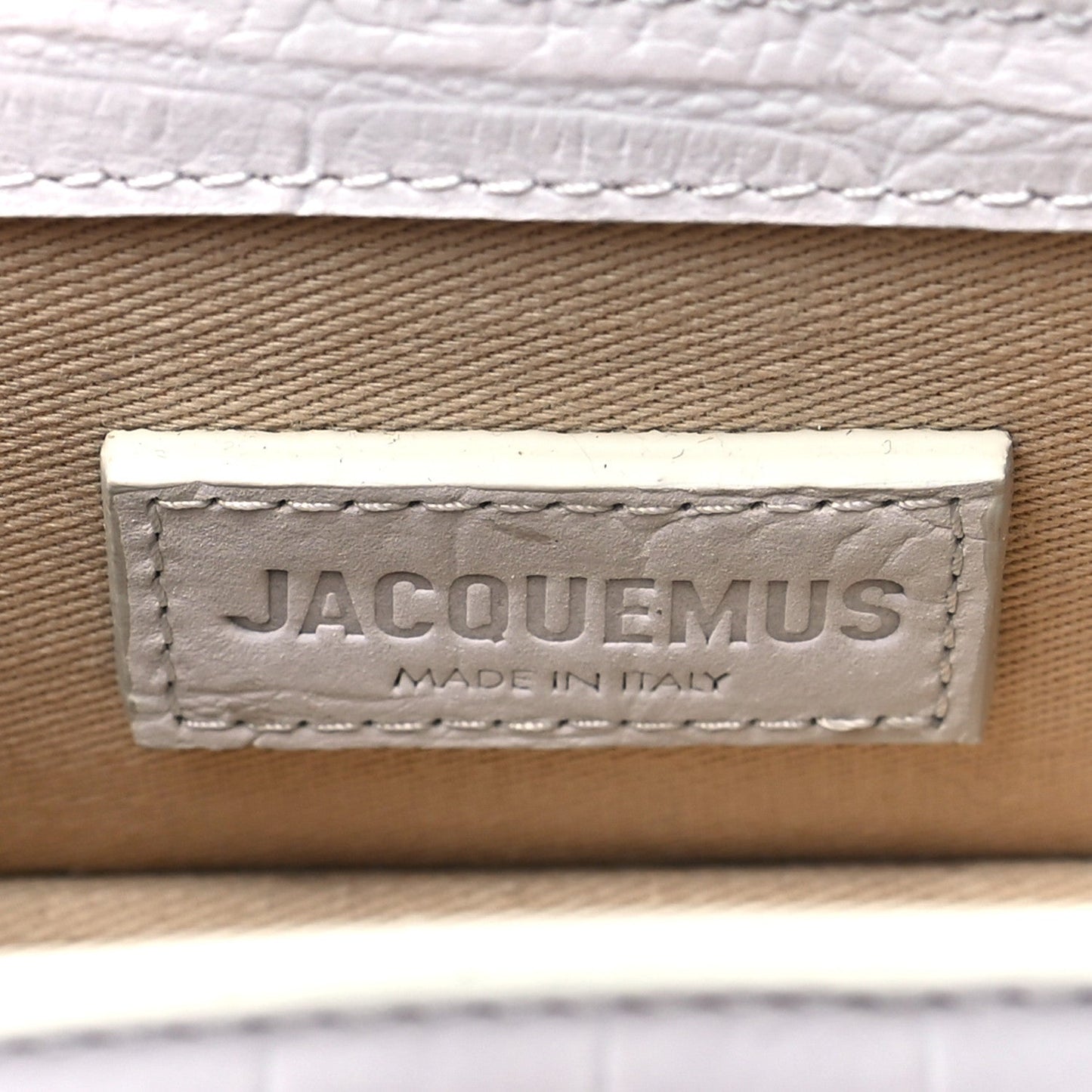 Jacquemus Suede Crocodile Embossed Le Chiquito Grey