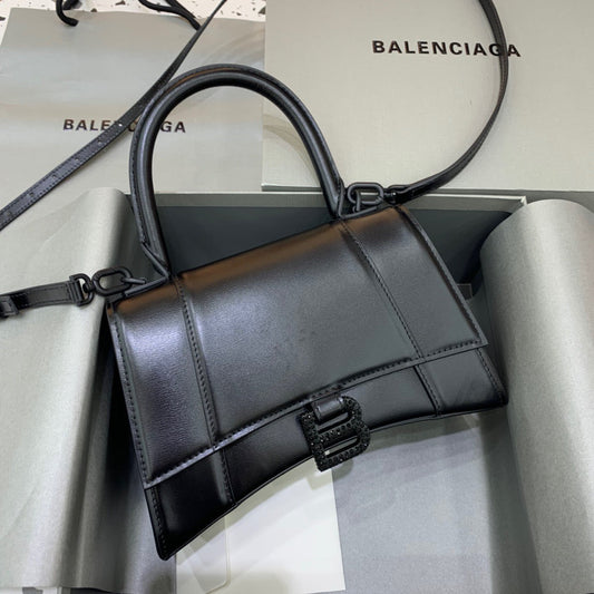 BLN-Ciaga Hourglass Small Handbag In Black, For Women,  Bags 9in/23cm