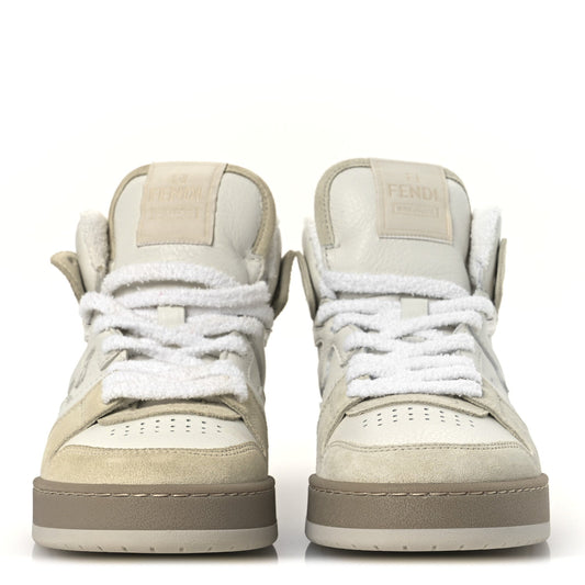 Amelia Suede Vitello Match High Top Sneakers 37 Ice White Ice Amelia White
