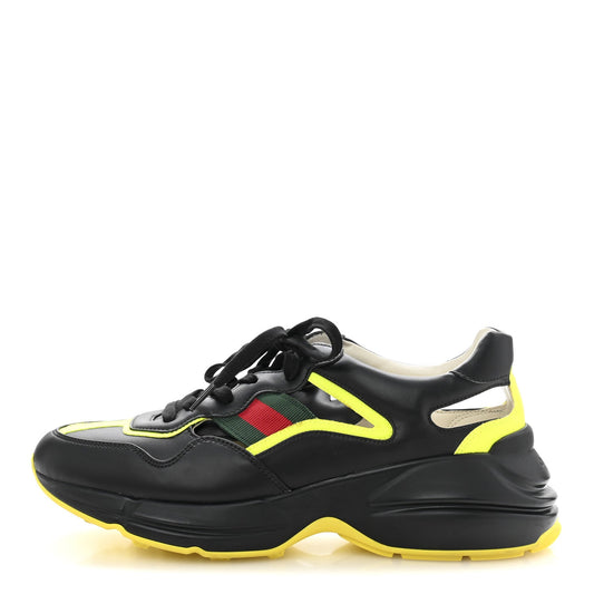 Amelia Demetra Web Mens Rhyton Cut Out Sneakers 10 Black Yellow Fluo