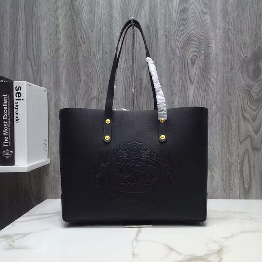 B-Berry - BB  Small Embossed Crest Tote Black For Women, Bags 13.8in/35cm