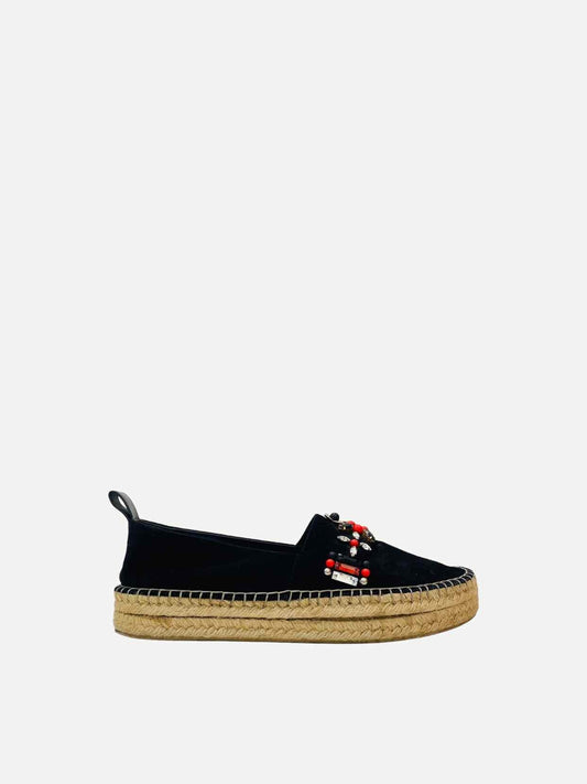 LOUIS VUITTON Espadrille Black Size EU 40 Flats