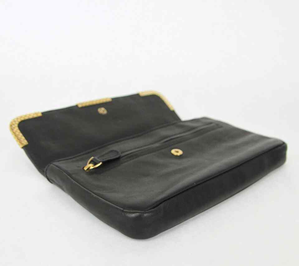 BOTTEGA VENETA Women's Leather Clutch Bag w/Woven Detail