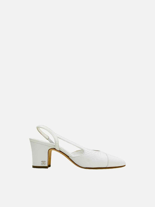 CHANEL White Size EU 35 Slingbacks