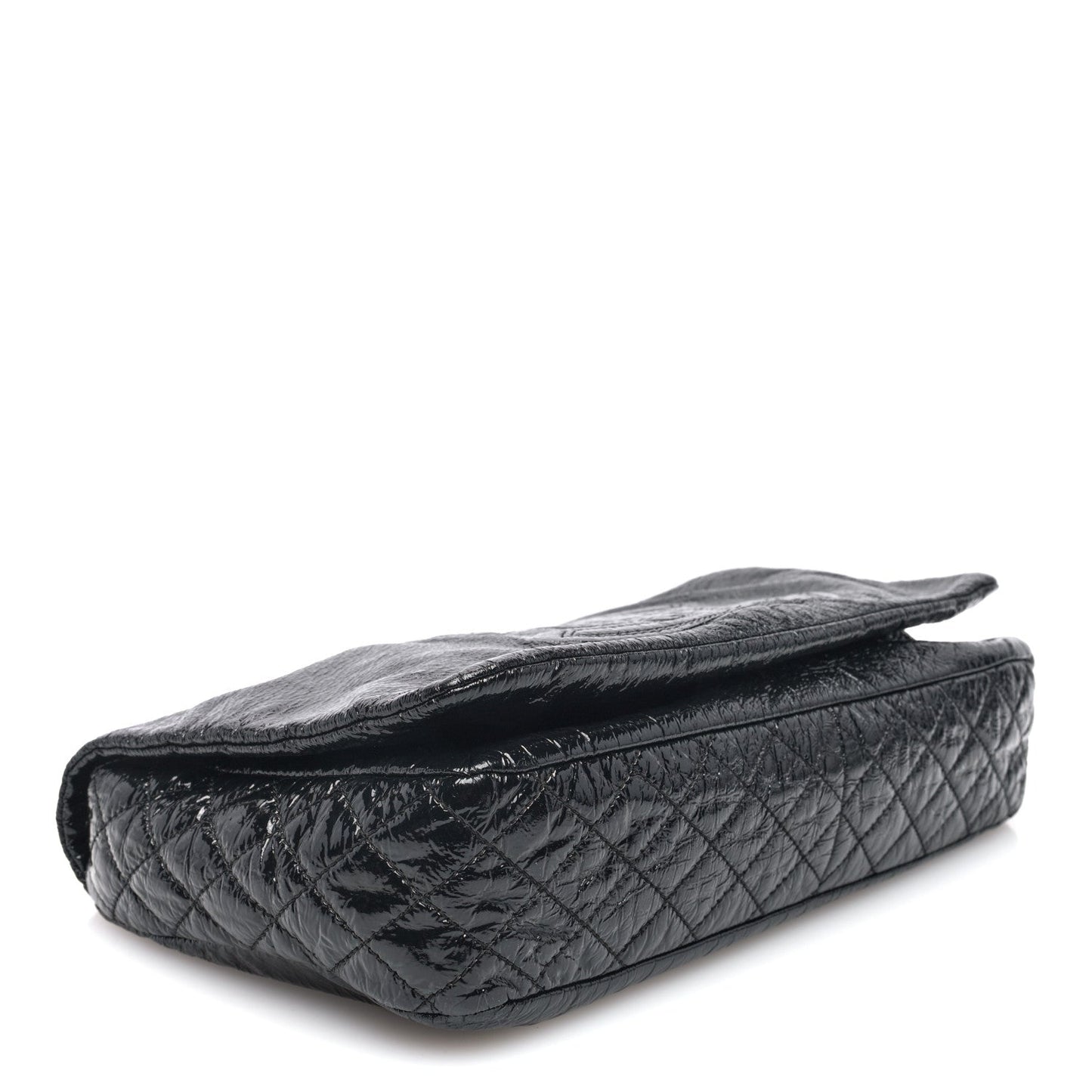 Amelia Vinyl Medium Rock and Chain Flap Black