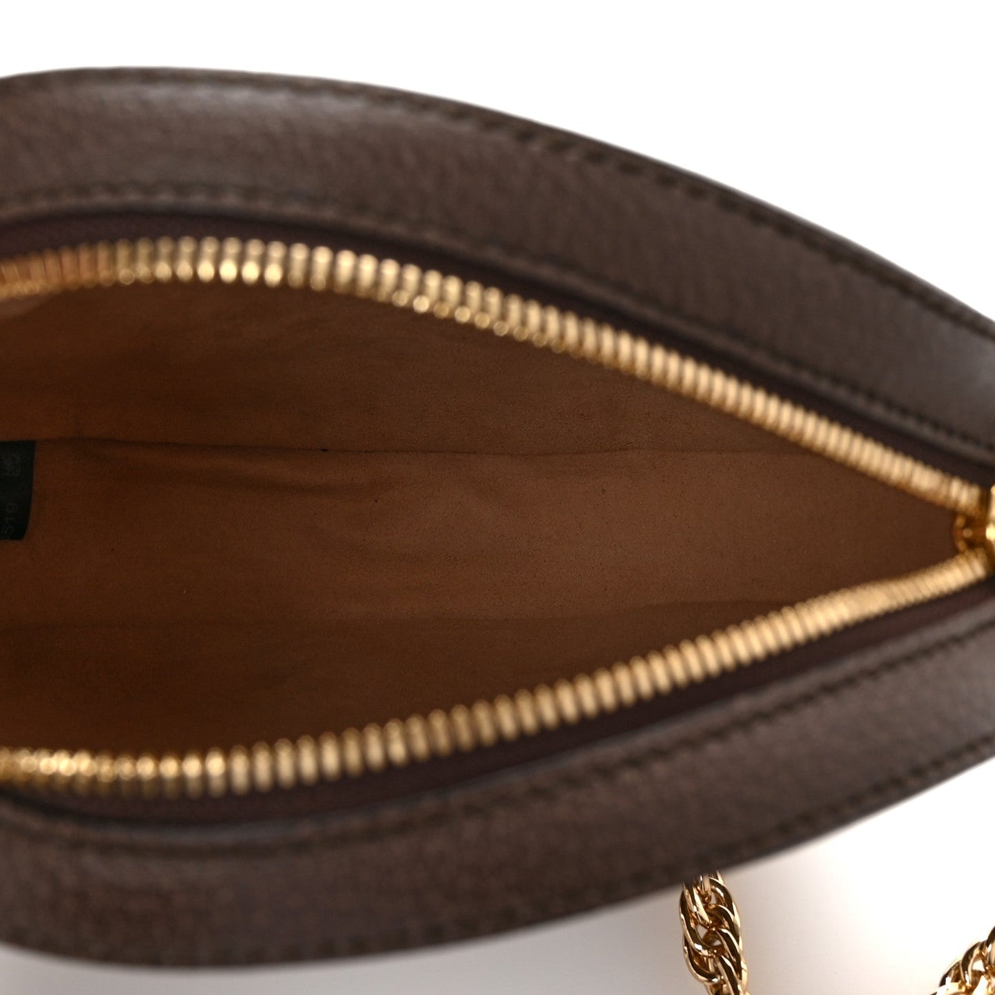 Amelia GG Supreme Monogram Web Mini Ophidia Round Shoulder Bag Brown