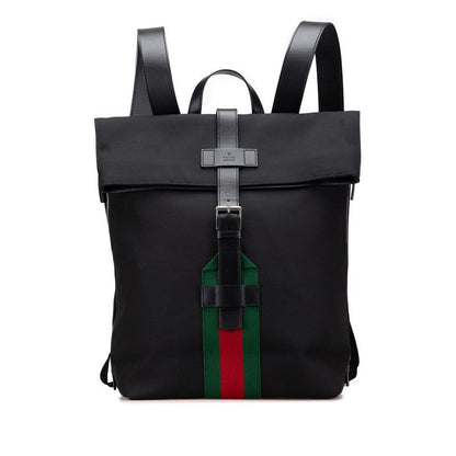 Gucci Sheline Line Nylon Leather Backpack