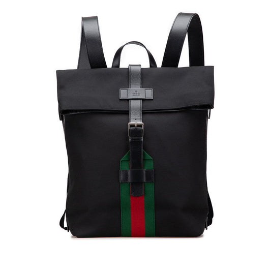 Gucci Sheline Line Nylon Leather Backpack