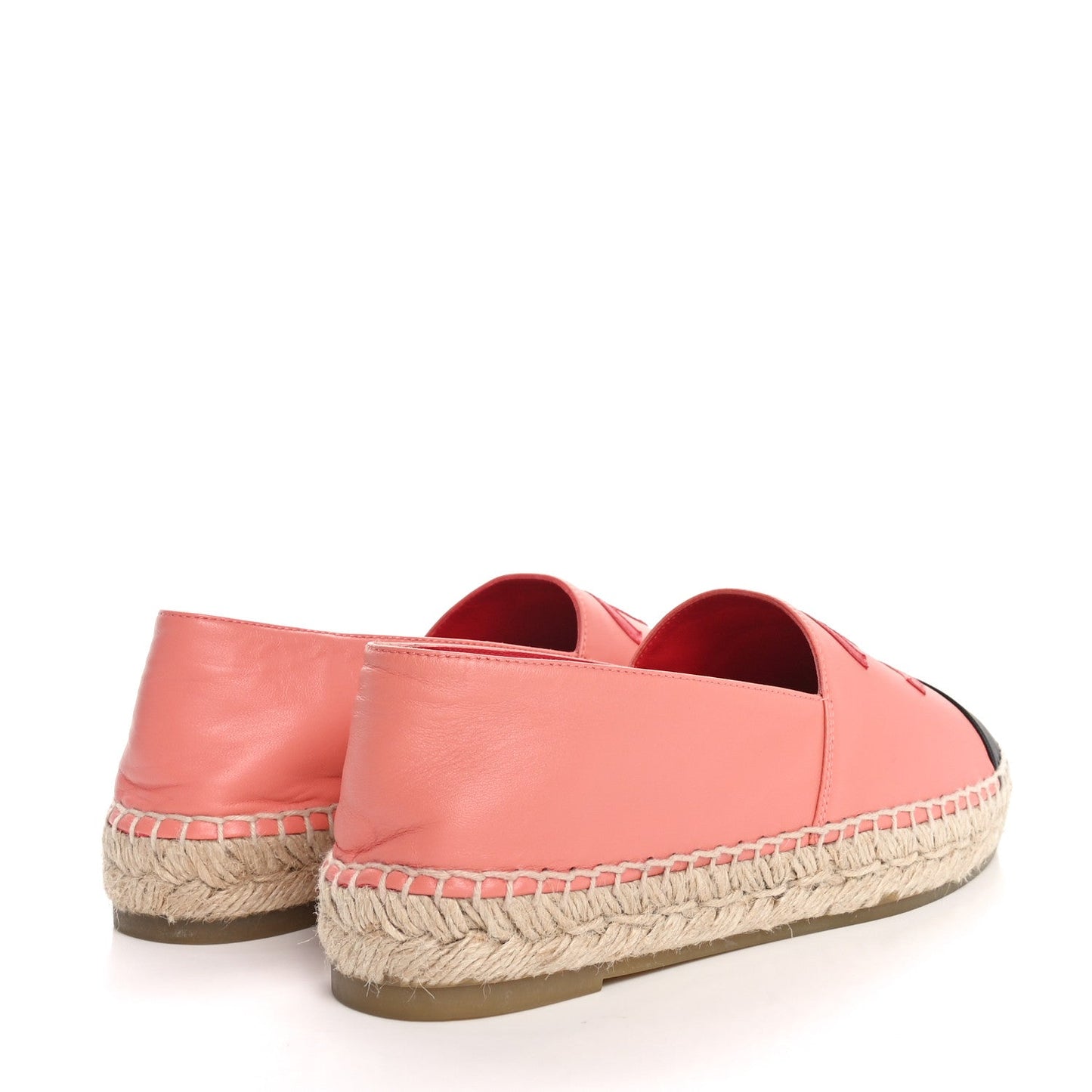 Amelia Lambskin CC Espadrilles 39 Pink Red Black