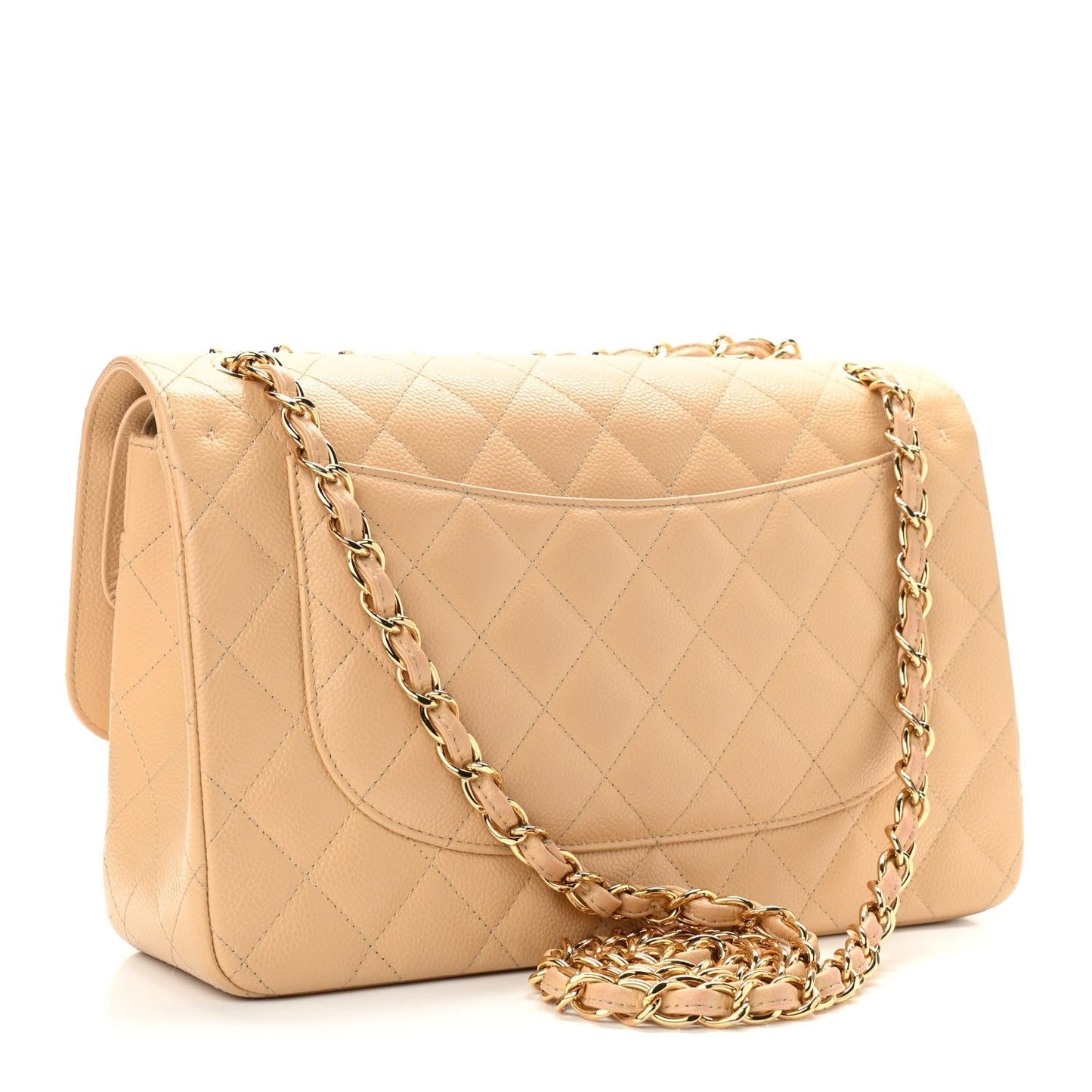 CHANEL JUMBO QUILTED CAVIAR LEATHER DOUBLE FLAP BAG