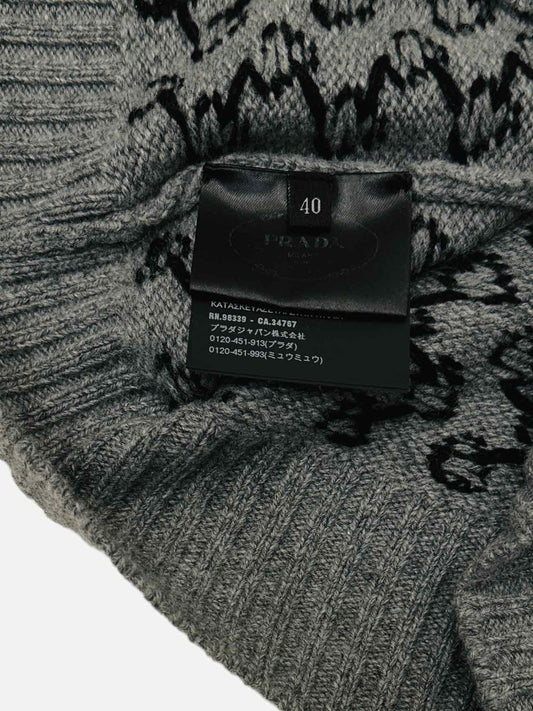 PRADA One Shoulder Grey & Black Size US 4 Top