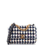 CHANEL 19 Flap Bag Quilted Houndstooth Tweed and Ribbon Medium