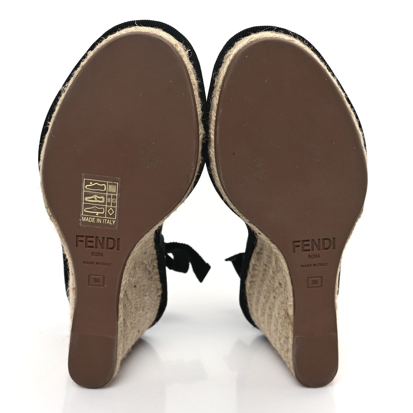Amelia Canvas FF Embroidered Roma Ankle Wrap Wedge Espadrilles 36 Black