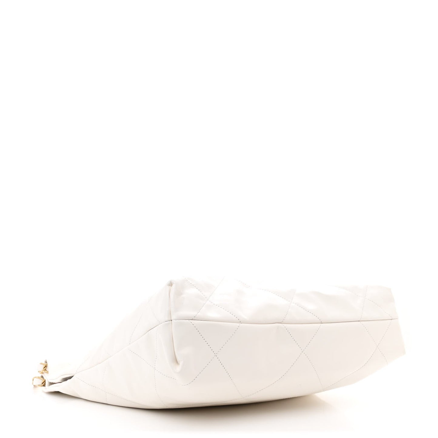 Amelia Shiny Calfskin Quilted Small 22 White