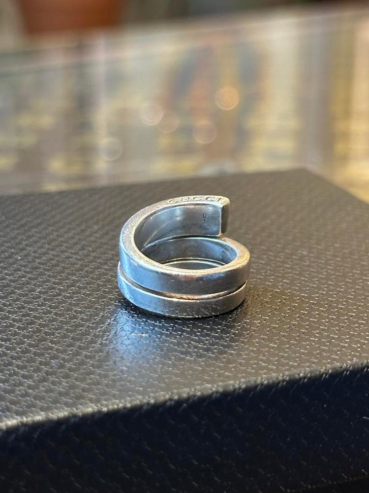 Gucci 925 Silver Stacked Spiral Ring