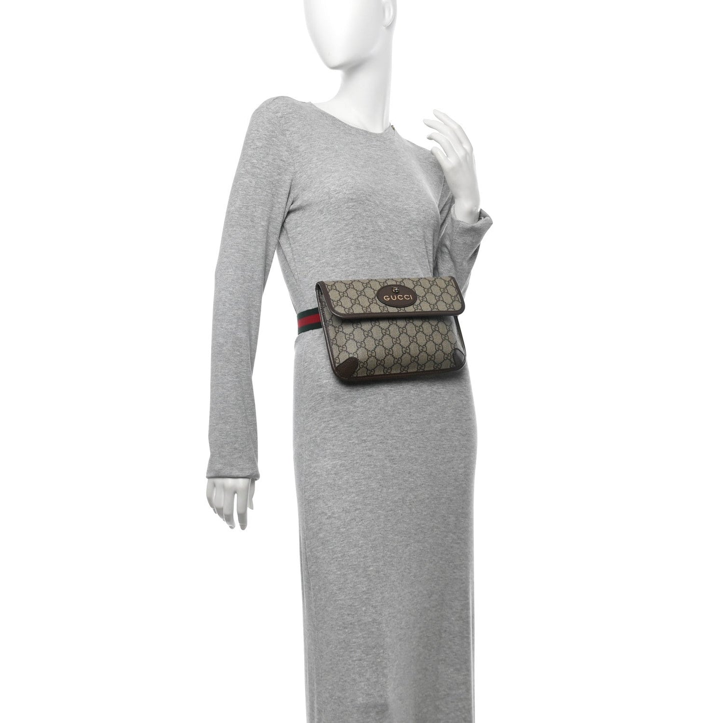Amelia GG Supreme Monogram Neo      Web Belt Bag Brown