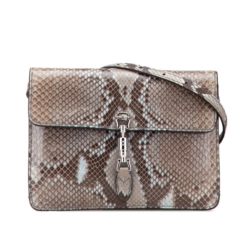 Gucci New Jackie Python Leather Shoulder Bag