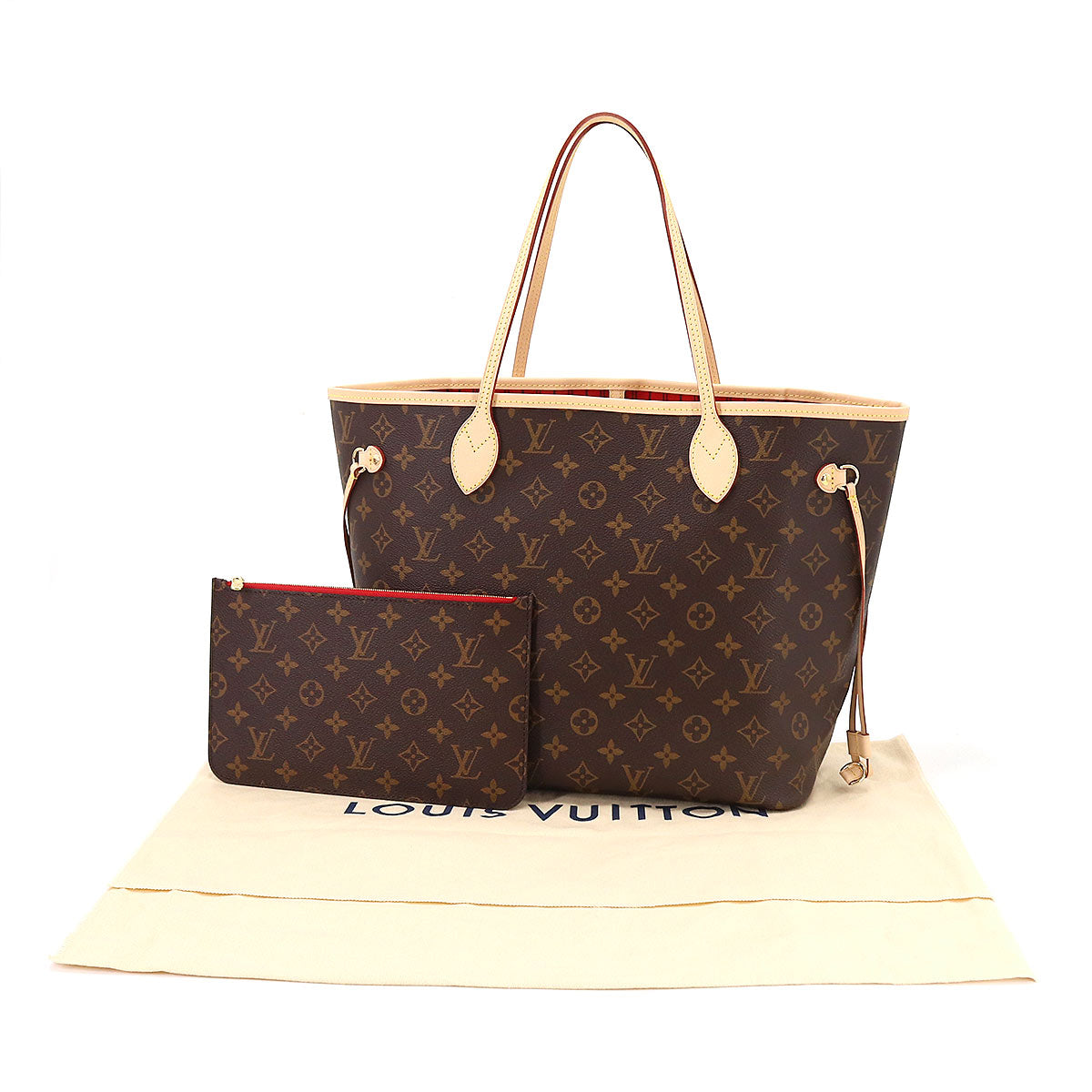 Louis Vuitton Monogram Neverfull MM Tote Bag Brown