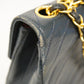 Chanel Shoulder Bag Chain Lambskin Navy