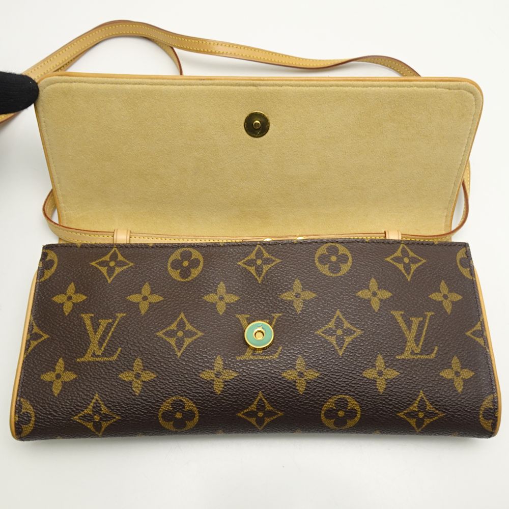 Louis Vuitton Monogram Pochette Twin GM Brown 2WAY Bag