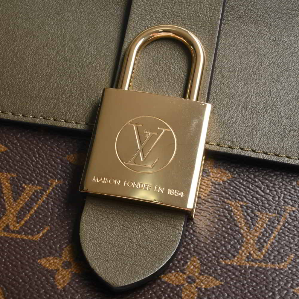Louis Vuitton Monogram Locky BB Handbag Brown Khaki