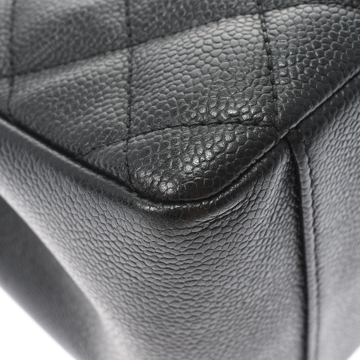 Chanel Cococabas Black Silver Hardware Leather Shoulder Bag